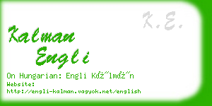 kalman engli business card